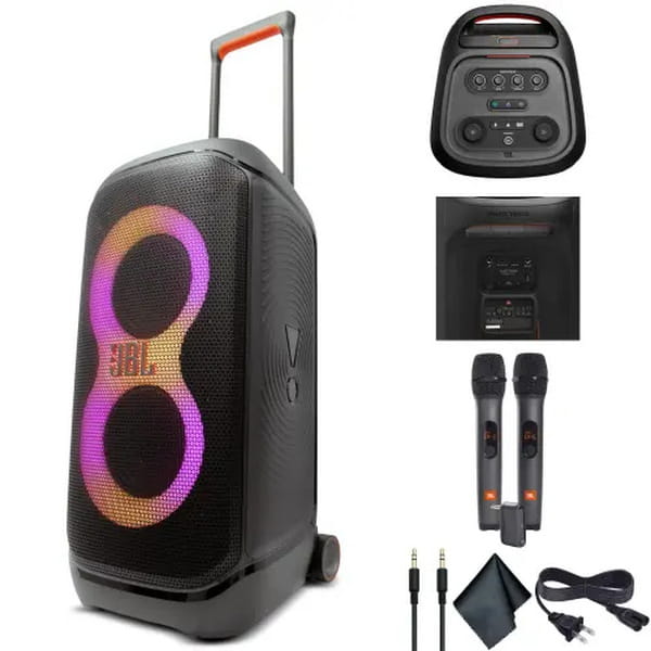 Прокат JBL PartyBox Stage 320 с микрофонами в Минске